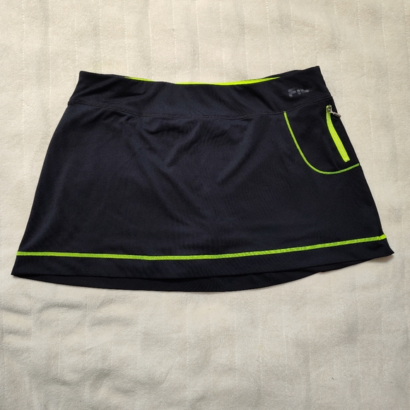 FILA Sport Black & Neon Yellow Stretchy Skort - Picture 1 of 9